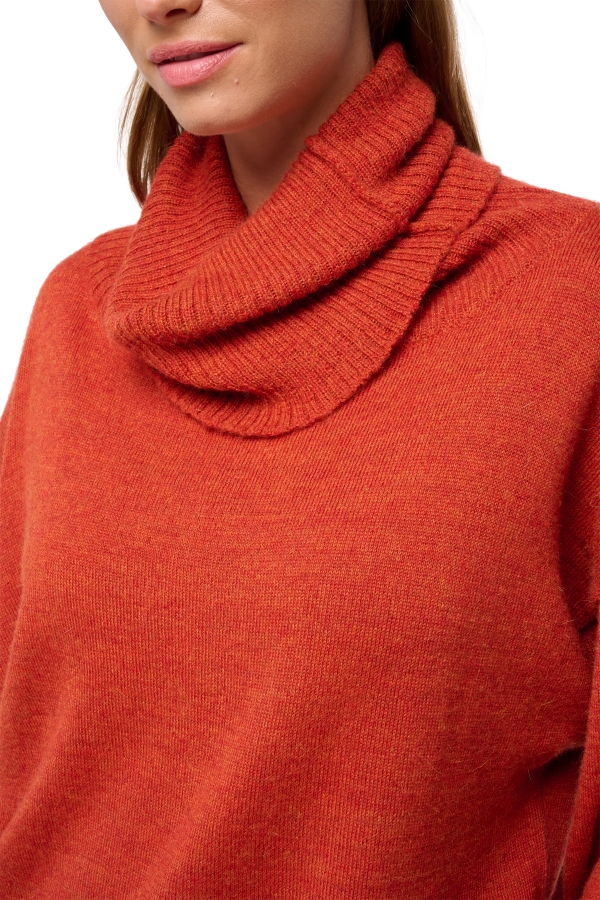 Baby Alpaca ladies roll neck tanis pumpkin xs